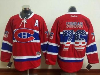 Montreal Canadiens #76 P.K Subban Red USA Flag Fashion Stitched NHL Jersey