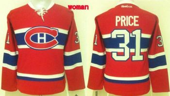 Women Montreal Canadiens #31 Carey Price Red CH Stitched NHL Jersey
