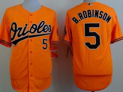 Baltimore Orioles #5 Brooks Robinson Orange Cool Base Stitched Baseball Jersey