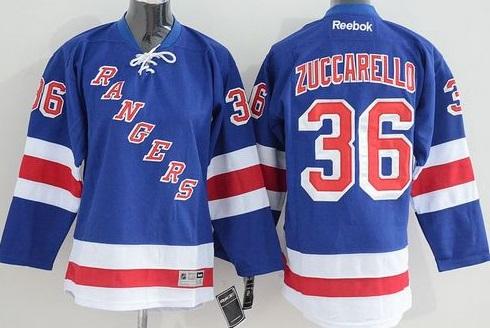 Youth New York Rangers #36 Mats Zuccarello Blue Home Stitched NHL Jersey