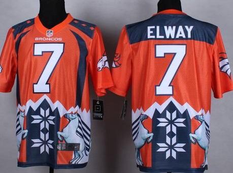 Nike Denver Broncos #7 John Elway Orange Men's Stitched NFL Elite Noble Fashion Jersey