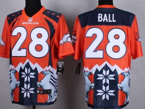 Nike Denver Broncos #28 Montee Ball Orange Men's Stitched NFL Elite Noble Fashion Jersey