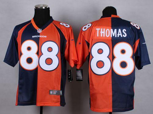 Nike Denver Broncos #88 Demaryius Thomas Orange Navy Blue Men's Stitched NFL Elite Split Jersey