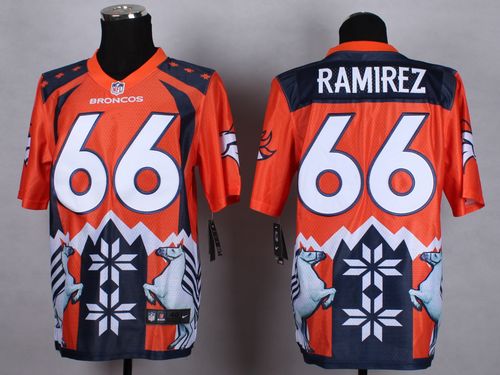 Nike Denver Broncos #66 Manny Ramirez Orange Men's Stitched NFL Elite Noble Fashion Jersey