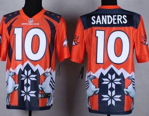 Nike Denver Broncos #10 Emmanuel Sanders Orange Men's Stitched NFL Elite Noble Fashion Jersey