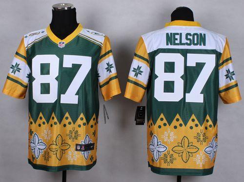 Nike Green Bay Packers #87 Jordy Nelson Green Men's Stitched NFL Elite Noble Fashion Jersey