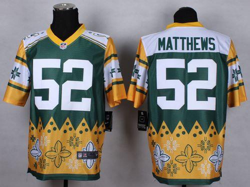 Nike Green Bay Packers #52 Clay Matthews Green Men's Stitched NFL Elite Noble Fashion Jersey