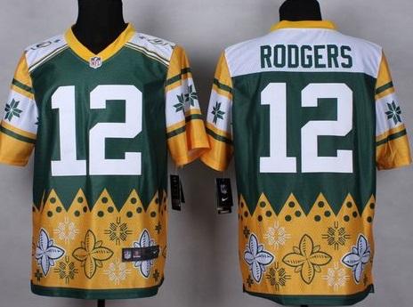 Nike Green Bay Packers #12 Aaron Rodgers Green Men's Stitched NFL Elite Noble Fashion Jersey