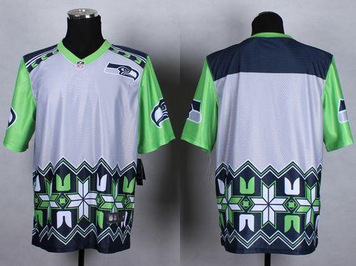 Nike Seattle Seahawks Blank Grey Men's Stitched NFL Elite Noble Fashion Jersey