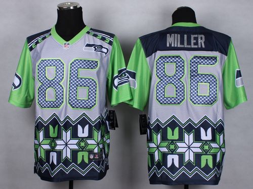 Nike Seattle Seahawks #86 Zach Miller Grey Men's Stitched NFL Elite Noble Fashion Jersey