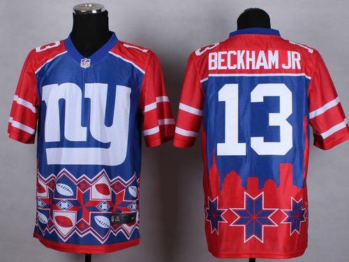 Nike New York Giants #13 Odell Beckham Jr Blue Men's Stitched NFL Elite Noble Fashion Jersey