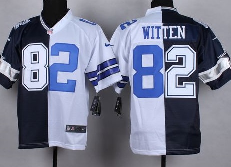 Nike Dallas Cowboys #82 Jason Witten Navy Blue White Men's Stitched NFL Elite Split Jersey