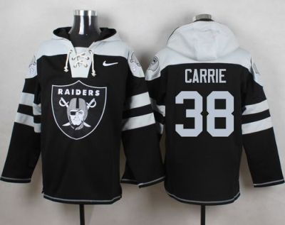 Nike Oakland Raiders #38 T.J. Carrie Black Player Pullover NFL Hoodie