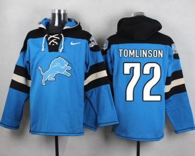 Nike Detroit Lions #72 Laken Tomlinson Blue Player Pullover NFL Hoodie