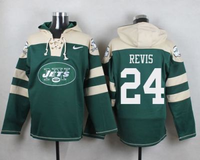 Nike New York Jets #24 Darrelle Revis Green Player Pullover NFL Hoodie