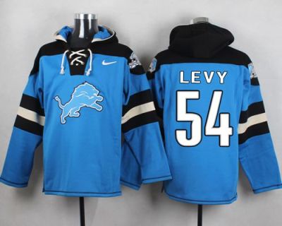Nike Detroit Lions #54 DeAndre Levy Blue Player Pullover NFL Hoodie