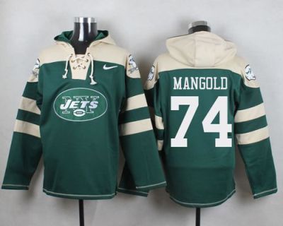 Nike New York Jets #74 Nick Mangold Green Player Pullover NFL Hoodie