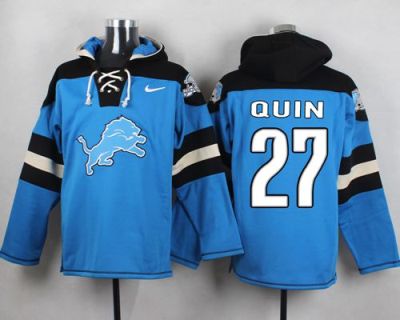 Nike Detroit Lions #27 Glover Quin Blue Player Pullover NFL Hoodie