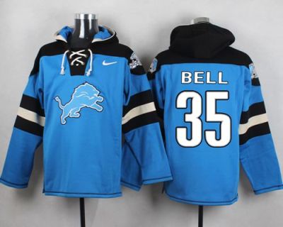 Nike Detroit Lions #35 Joique Bell Blue Player Pullover NFL Hoodie