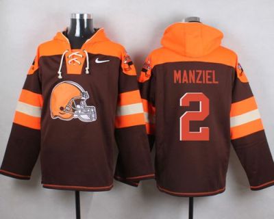 Nike Cleverland Browns #2 Johnny Manziel Brown Player Pullover NFL Hoodie