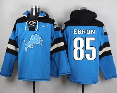 Nike Detroit Lions #85 Eric Ebron Blue Player Pullover NFL Hoodie
