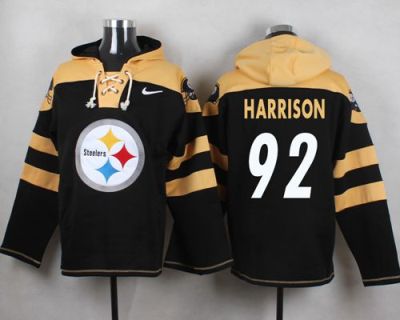 Nike Pittsburgh Steelers #92 James Harrison Black Player Pullover NFL Hoodie