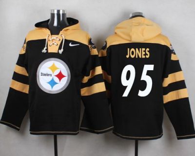 Nike Pittsburgh Steelers #95 Jarvis Jones Black Player Pullover NFL Hoodie