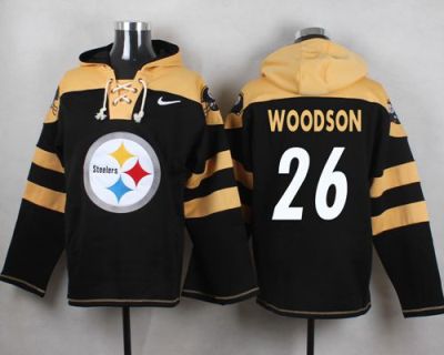 Nike Pittsburgh Steelers #26 Rod Woodson Black Player Pullover NFL Hoodie