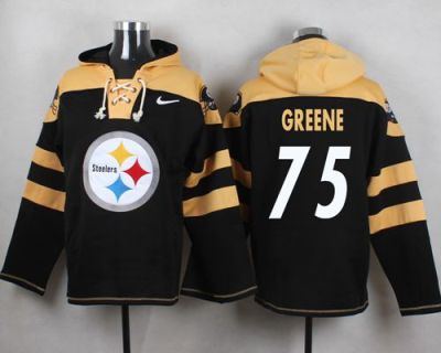Nike Pittsburgh Steelers #75 Joe Greene Black Player Pullover NFL Hoodie