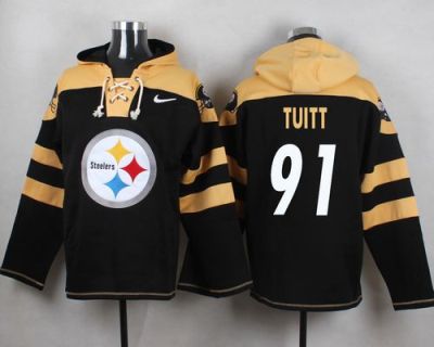 Nike Pittsburgh Steelers #91 Stephon Tuitt Black Player Pullover NFL Hoodie