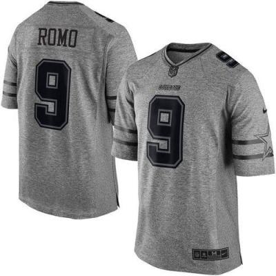 Nike Dallas Cowboys #9 Tony Romo Gray Men's Stitched NFL Limited Gridiron Gray Jersey