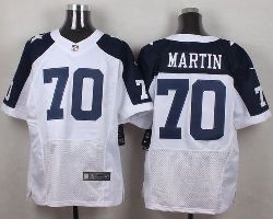 Nike Dallas Cowboys #70 Zack Martin White Thanksgiving Throwback Men's Stitched NFL Elite Jersey