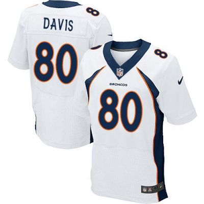 Nike Denver Broncos #80 Vernon Davis White Men's Stitched NFL New Elite Jersey