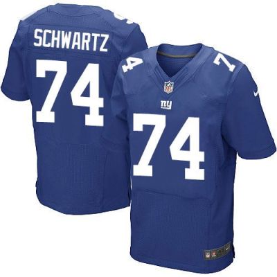 Nike New York Giants #74 Geoff Schwartz Royal Blue Team Color Men's Stitched NFL Elite Jersey