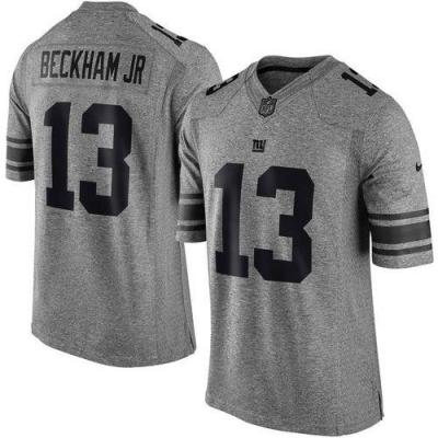Nike New York Giants #13 Odell Beckham Jr Gray Men's Stitched NFL Limited Gridiron Gray Jersey