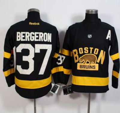Boston Bruins #37 Patrice Bergeron Black 2016 Winter Classic Stitched NHL Jersey