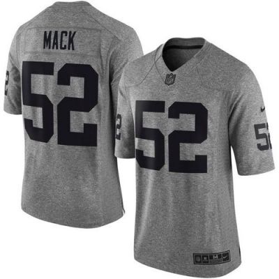 Nike Oakland Raiders #52 Khalil Mack Gray Men's Stitched NFL Limited Gridiron Gray Jersey