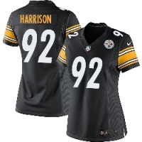 Women Nike Steelers #92 James Harrison Black Team Color Stitched NFL Elite Jersey