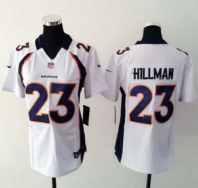 Women Nike Broncos #23 Ronnie Hillman White Stitched NFL Elite Jersey