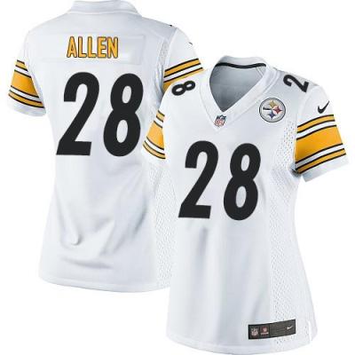 Women Nike Steelers #28 Cortez Allen White Stitched NFL Elite Jersey