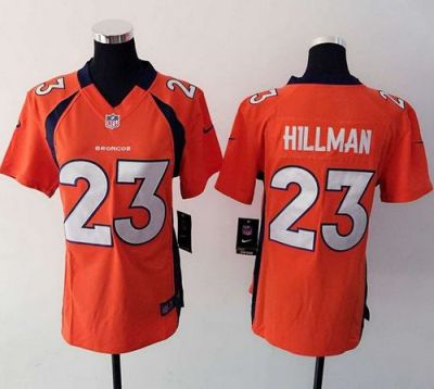 Women Nike Broncos #23 Ronnie Hillman Orange Team Color Stitched NFL Elite Jersey