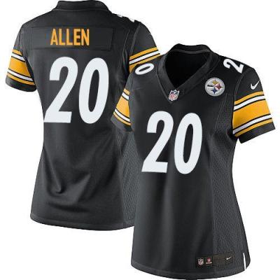 Women Nike Pittsburgh Steelers #20 Will Allen Black Team Color Stitched NFL Elite Jersey