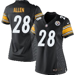 Women Nike Steelers #28 Cortez Allen Black Team Color Stitched NFL Elite Jersey