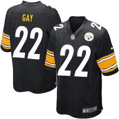 Youth Nike Steelers #22 William Gay Black Team Color Stitched NFL Elite Jersey