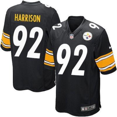 Youth Nike Pittsburgh Steelers #92 James Harrison Black Team Color Stitched NFL Elite Jersey