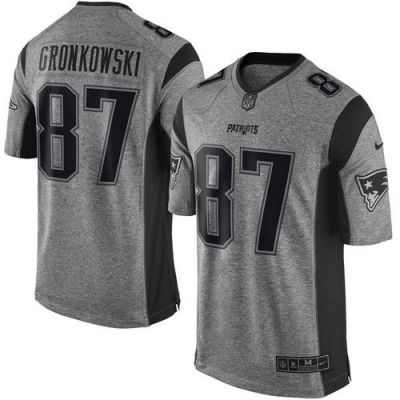 Nike New England Patriots #87 Rob Gronkowski Gray Men's Stitched NFL Limited Gridiron Gray Jersey