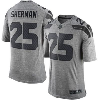 Nike Seattle Seahawks #25 Richard Sherman Gray Men's Stitched NFL Limited Gridiron Gray Jersey