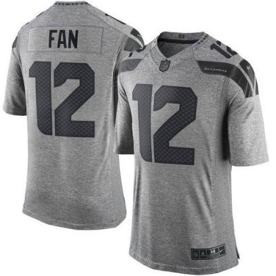 Nike Seattle Seahawks #12 Fan Gray Men's Stitched NFL Limited Gridiron Gray Jersey