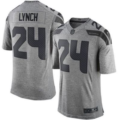 Nike Seattle Seahawks #24 Marshawn Lynch Gray Men's Stitched NFL Limited Gridiron Gray Jersey