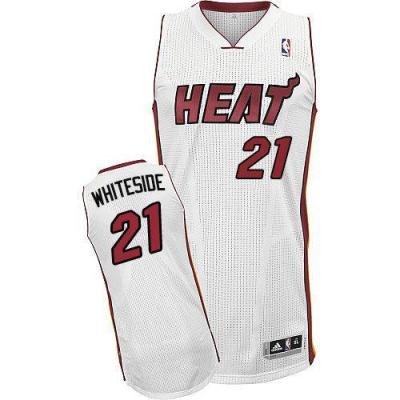 Miami Heat #21 Hassan Whiteside White Stitched NBA Jersey